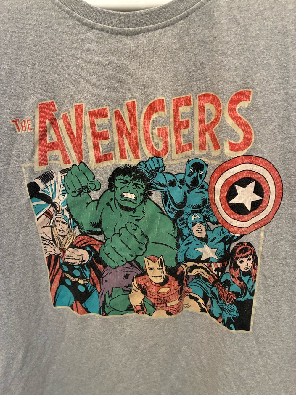 Marvel Gray Avengers Vintage-Style Graphic Tee